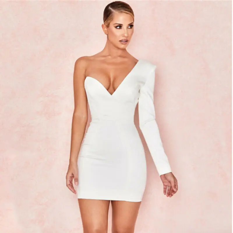 Женское осеннее повседневное шикарное одно плечо с глубоким v-образным вырезом