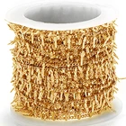 Цепочка для браслета сделай сам, ожерелье из нержавеющей стали золотистого цвета с листьями, цепочка для подвесок, аксессуары для рукоделия, 1 метр