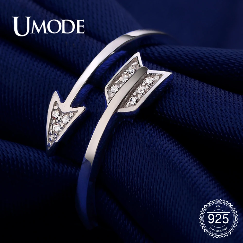 UMODE новые модные открытые кольца из стерлингового серебра 925 пробы со стрелками
