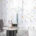 Тюль в скандинавском стиле с геометрическим рисунком, полупрозрачные занавески для детской комнаты, для гостиной, занавески на заказ