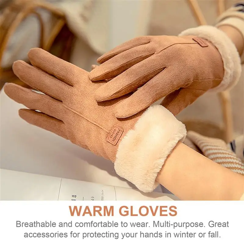 

1 пара, женские велюровые перчатки для сенсорного экрана