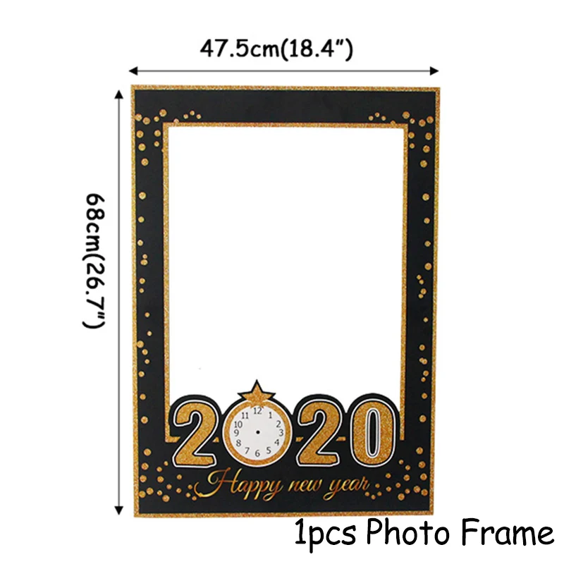 1pcs Photo Frame Рождественские украшения для дома счастливый год вечерние украшения черный баннер для фотокабинки рамка реквизит Navidad Nordica - Цвет: 1pcs Photo Frame