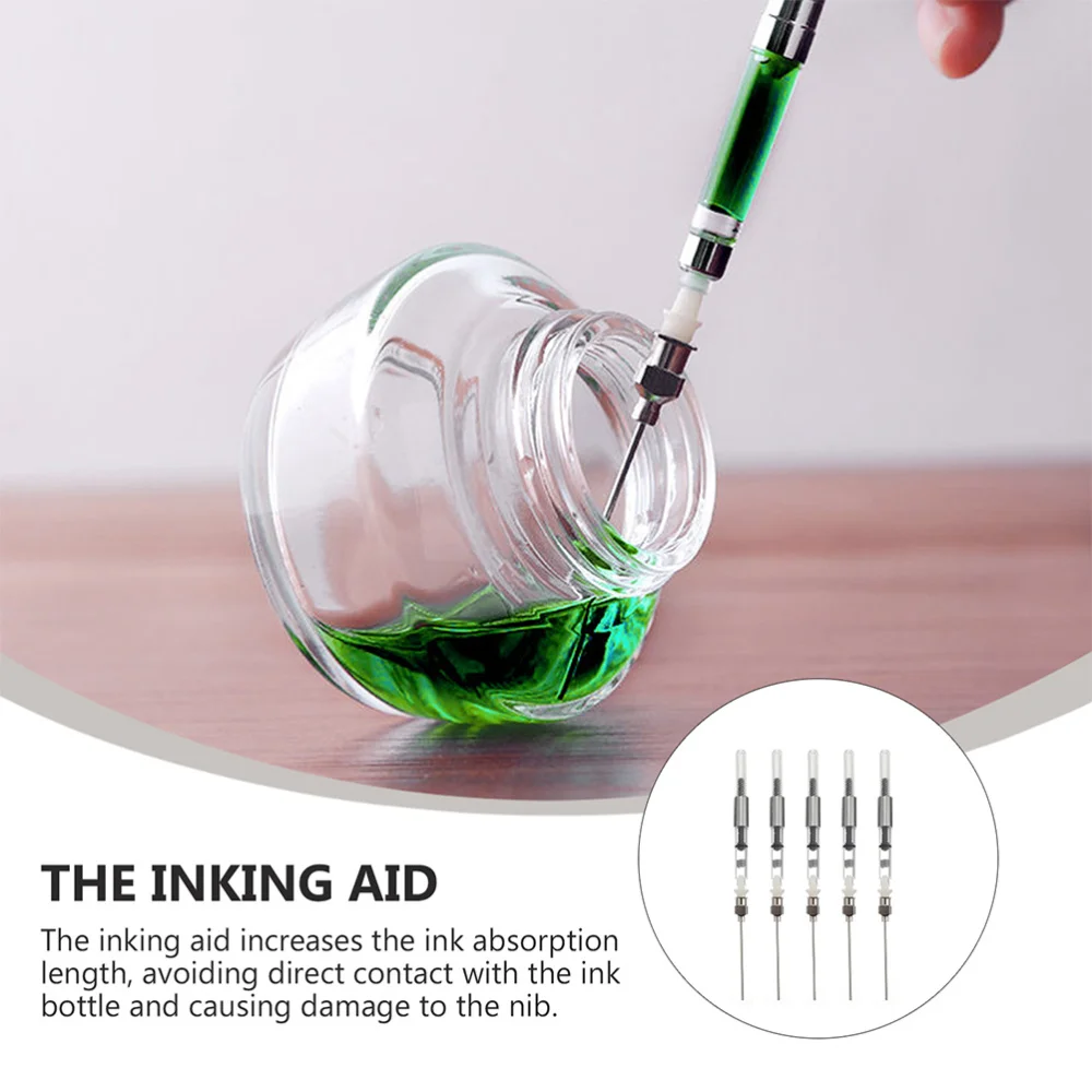 

6Pcs Fountain Pen Ink Syringe Filler Needle Tip Student Pen Refill Ink Tools