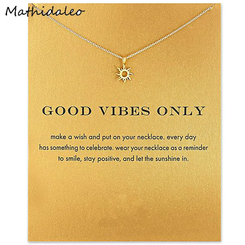 Женское короткое ожерелье Good Vibes Only Золотистое Ожерелье до ключиц модные