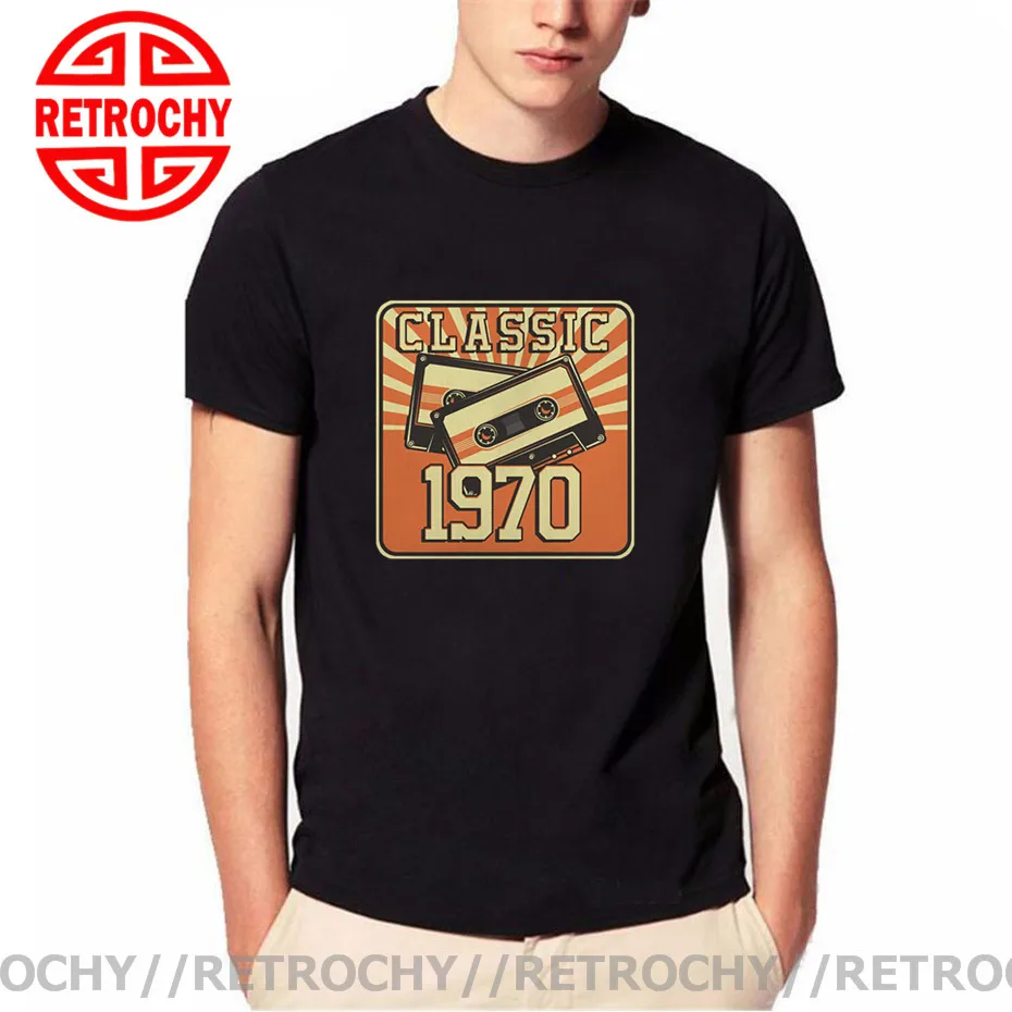 Винтажная футболка сделано в 1970 году оригинальные детали для подарка на день