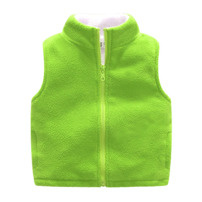 Детский жилет для мальчиков 2019 Зимние флисовые однотонные детские жилеты