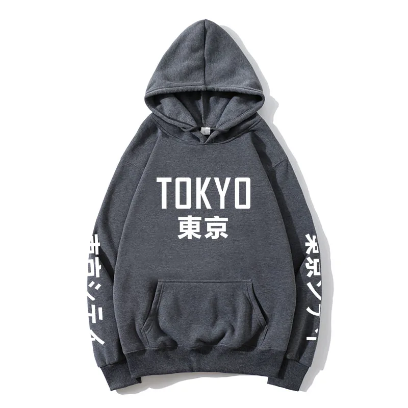 

2021 Men Hoodies Trendy Japanese Style Streetwear Attractive Tokyo Letter Sweatshirts Long Sleeve Pullover Women Men Casual Tops