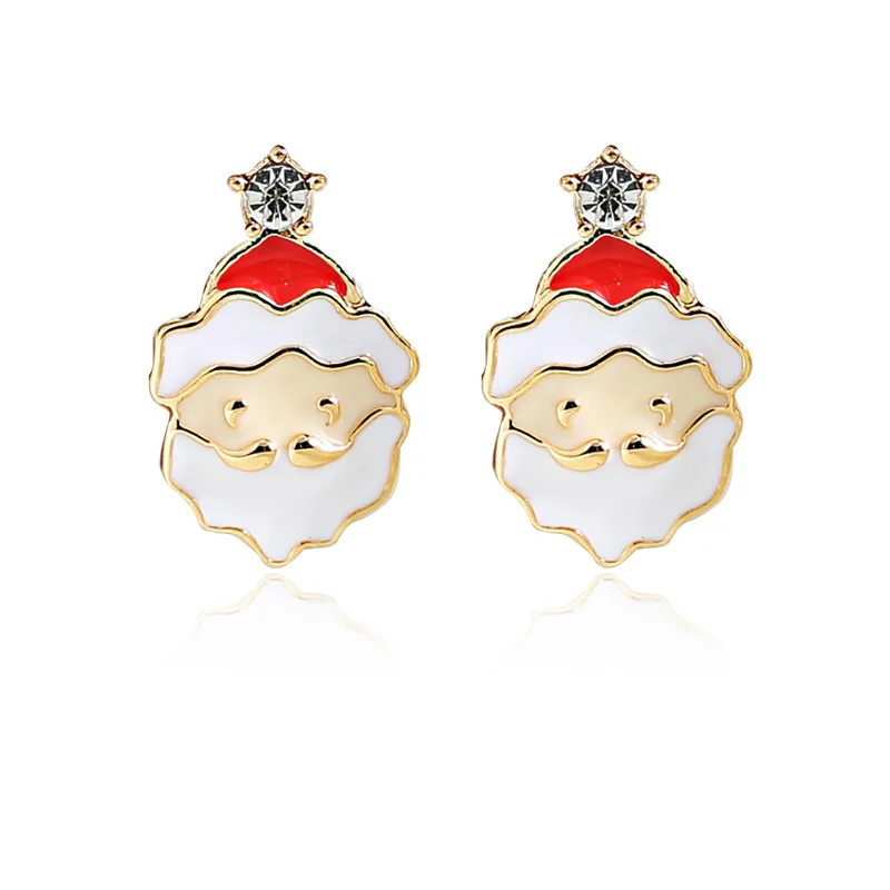 EDS рождественские серьги каффы для ушей Санта Клаус клипсы без пирсинга женские