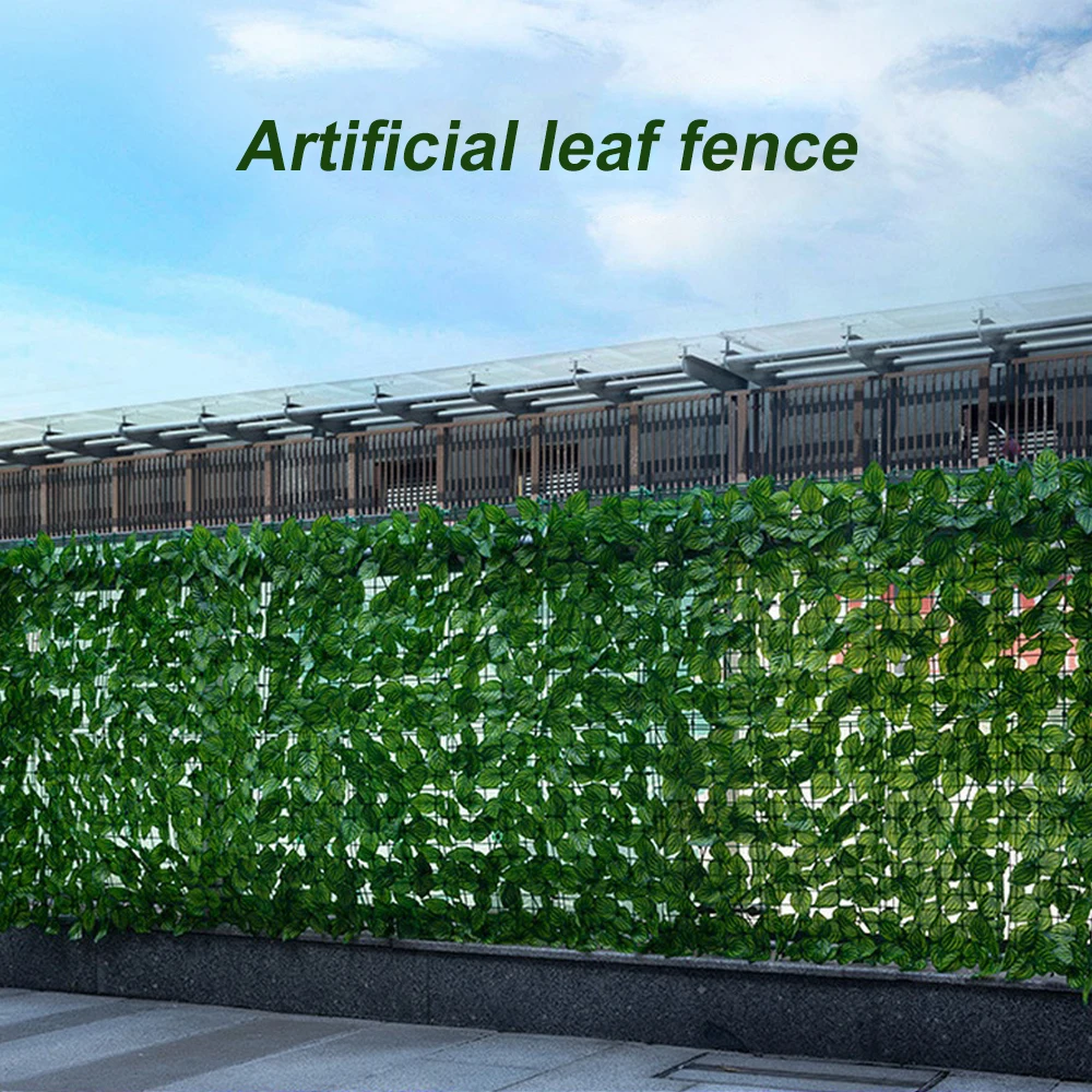 

Garden Artificial Leaves Fence Net Green Fake Plants Balcony Fence Grass Mat for Outdoor Fake Lawn Panels Courtyard Decoration