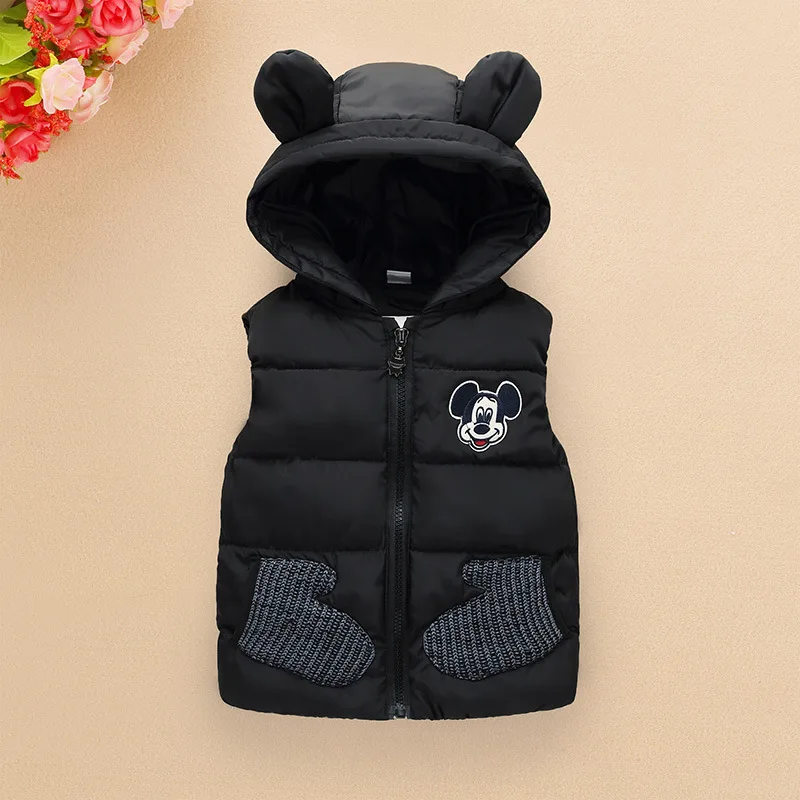 Микки Маус Для мальчиков и девочек Хлопковое пальто Детская Парки жилетка с