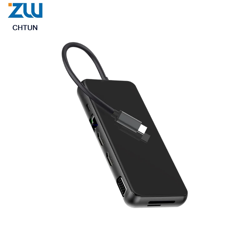 Интеллектуальная док-станция с 12 usb-разъемами и поддержкой двух четырехэкранных