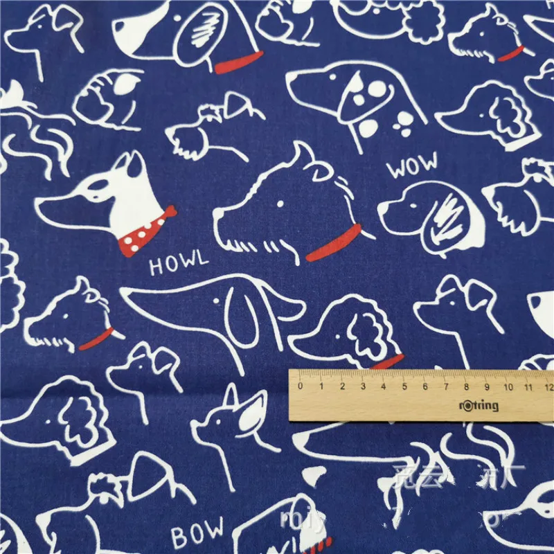 Dog Printed Baby Cotton Quilting Fabric by half meter for DIY Sewing Bed Sheet making cotton fabric | Дом и сад