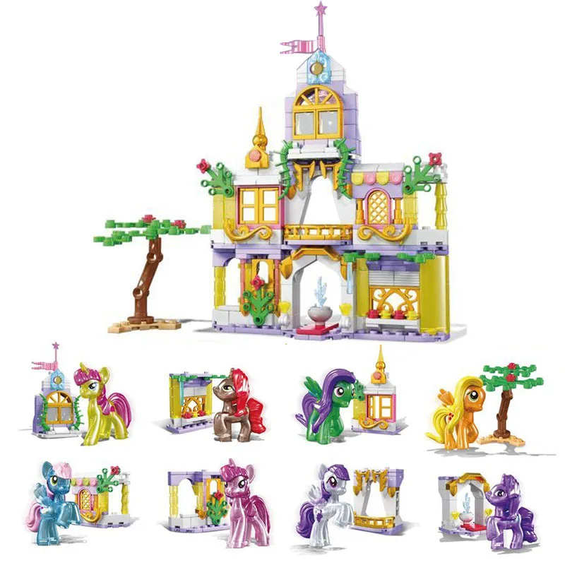 Платье принцессы для девочек замок серии небольшой Строительный блок Набор 8 в 1 с