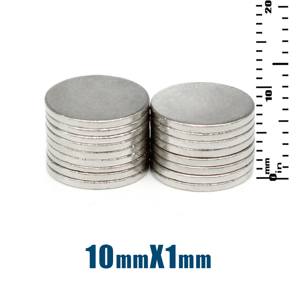 

20/50/100/200/500PCS 10x1 Round Strong Magnet 10mm X 1mm Neodymium Permanent Search Magnet Disc 10x1mm Powerful Magnetic 10*1 mm