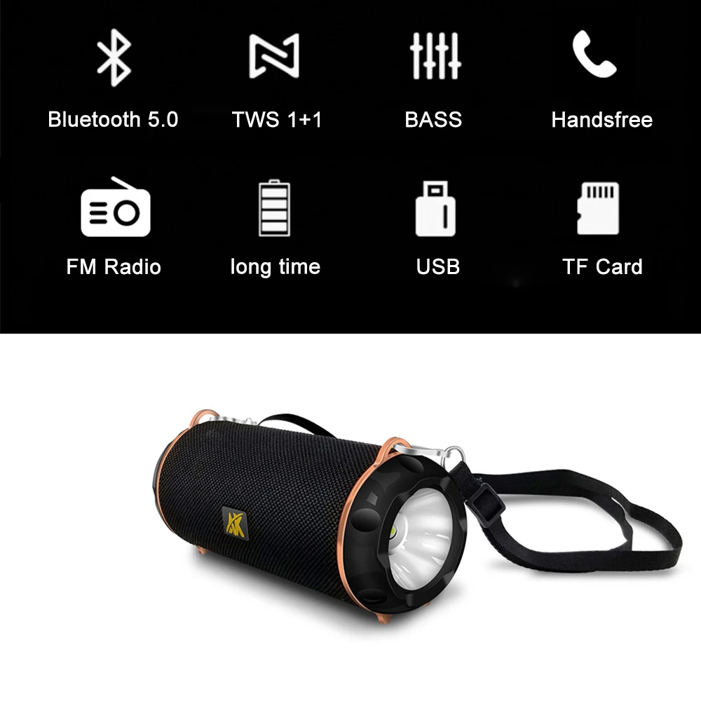AK117 светодиодный светильник-вспышка Bluetooth Портативная Беспроводная колонка Boombox громкий динамик Xtreme FM радио TF карта USB музыка