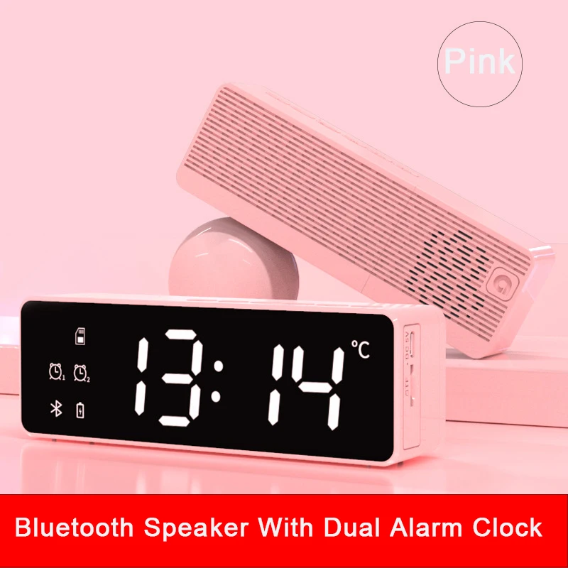 Беспроводной Bluetooth динамик маленький мини будильник портативная пушка