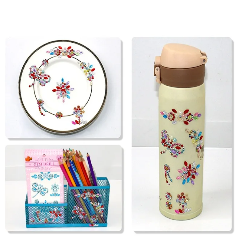 Ювелирные изделия аксессуары кристалл жемчуг наклейка Стрекоза Цветок Корона