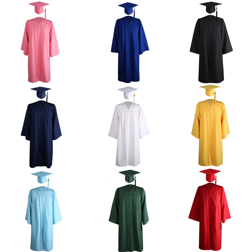 

6 Colors American University Student Graduation Academic Dress Class Uniform Celebration Party Bachelor Gown Suit Gown Costume