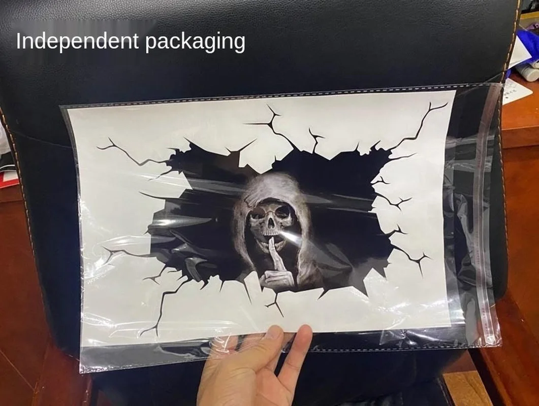 

PVC 3D Skull Car Stickers Wall Floor Car Personalized Decal Window Waterproof Decoration Silent Sticker Anime Car Accessories