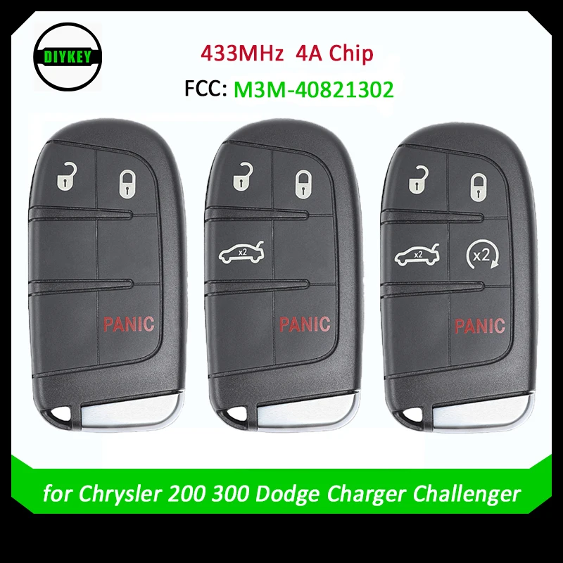

Флэш-брелок для ключа 433 МГц 4A для Chrysler 200 300 Dodge Charger Challenger 2019 2020 2021 68155687 AB