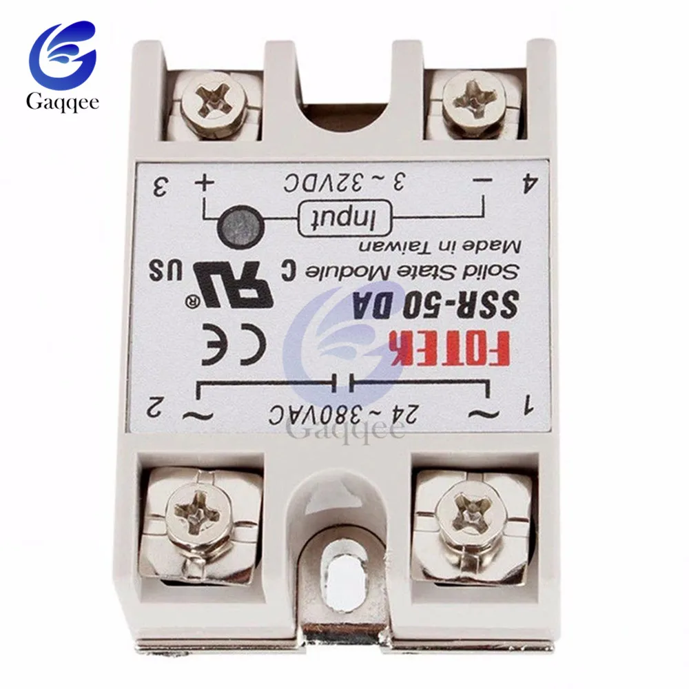 Твердотельное реле SSR 25DA/SSR 40DA/SSR 50DA DC control AC Однофазное твердотельное в белом