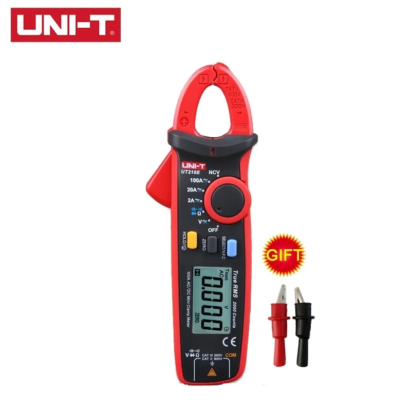 UT210E UNI-T UT210E UT210D UT210C UT210B UT210A Мини цифровой клещи True RMS Авто Диапазон AC DC Бесконтактный мультиметр тестер - Цвет: UT210E