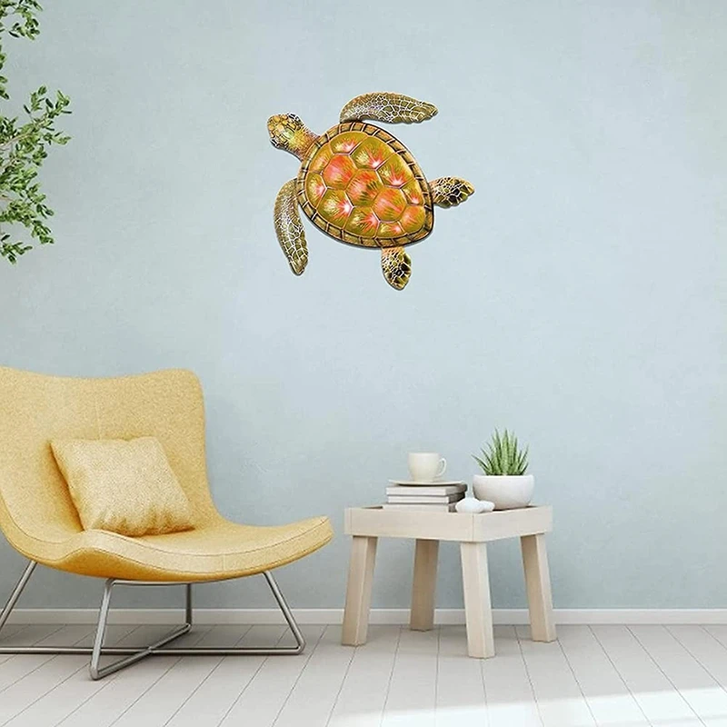Садовые статуи морская черепаха настенное искусство металлическая настенная