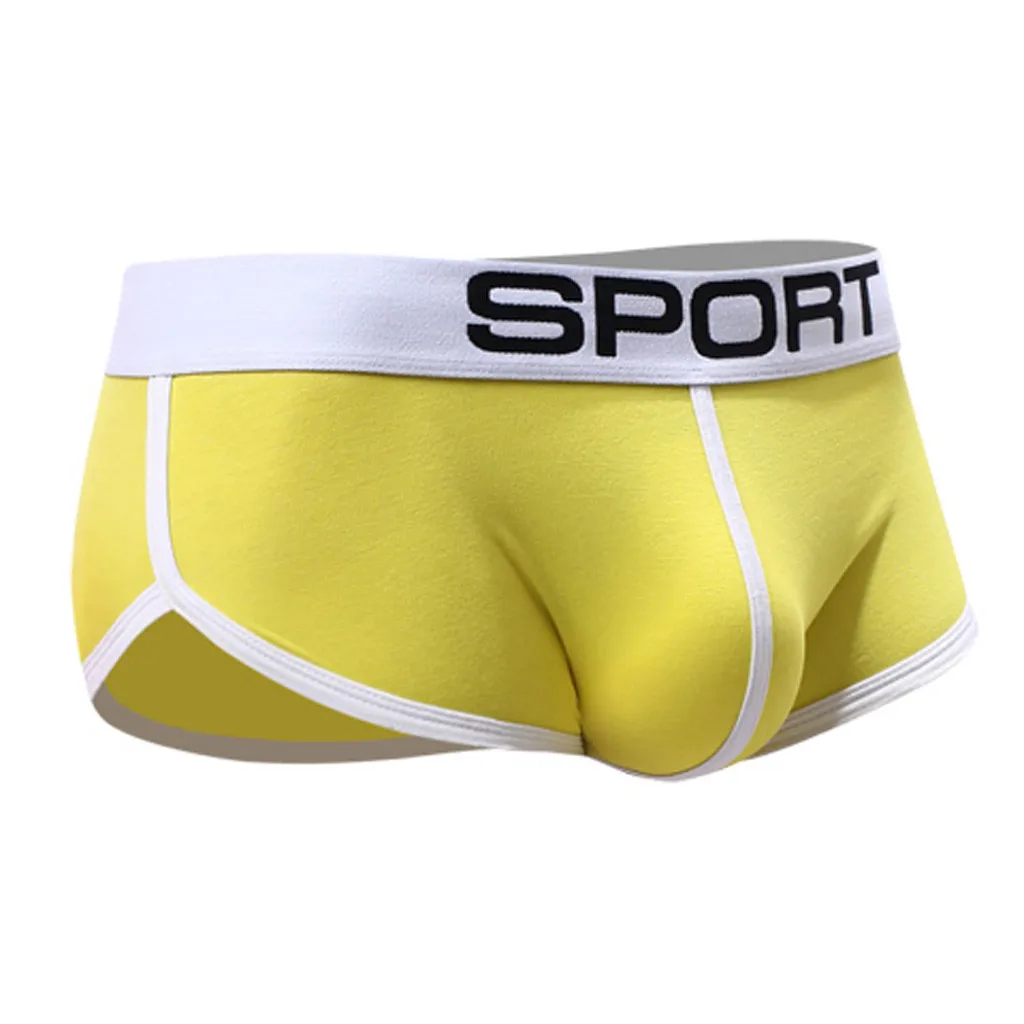 Мужское сексуальное нижнее белье шорты одноцветные трусы с мешочком мягкие