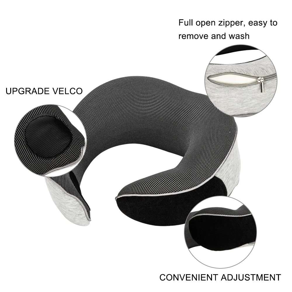 

[US-W]Functional Neck Pillow SN-FC583 Hook and Loop Fastener Grey