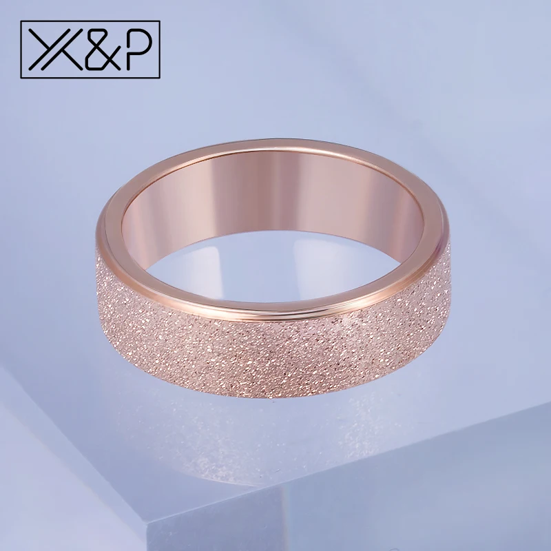 X& P модный Шарм розовое золото матовый палец кольца для мужчин и женщин свадебные высокое качество кольцо из нержавеющей стали 316L ювелирные изделия никогда не выцветает