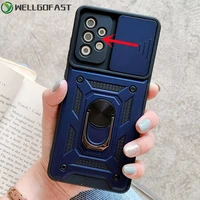 slide armor shockproof phone case for samsung galaxy a12 a13 a32 a52 a72 a51 a71 s22 s21 ultra plus s20 fe magnetic ring cover