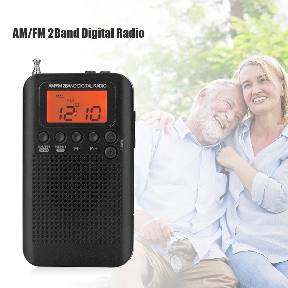 HRD 104 карман AM FM радио 1 3 дюймов ЖК дисплей цифровой Дисплей с 40 мм драйвер Динамик