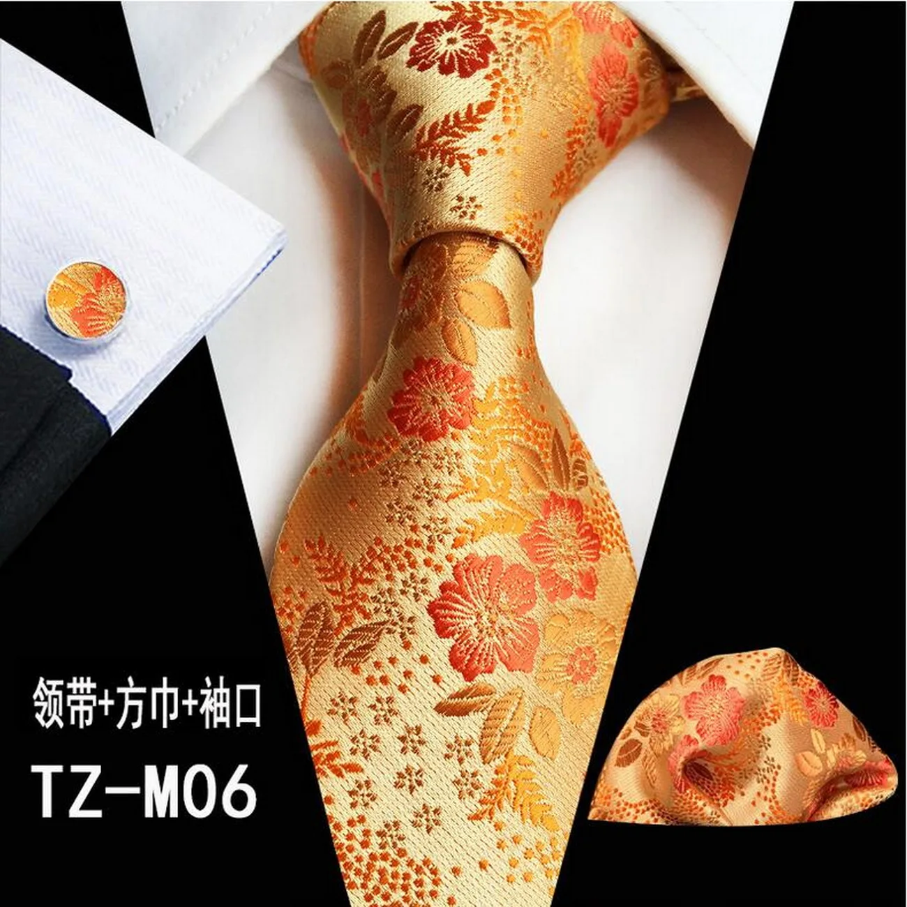 

Fashion Men's Tie Set Silk 8cm Green Red Floral Plaid Jacquard Pocket Square Necktie Suit Business Wedding Handkerchief Ties