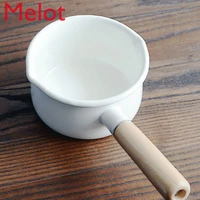 thick curling enamel milk pot single handle enamel food supplement soup pot cute soup pot induction cooker universal