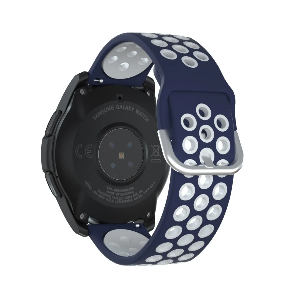 Midnight blue Для samsung Galaxy Watch 46 мм силиконовый ремешок для часов Ремешок для gear S3 Frontier/классические умные часы браслет для huawei GT/GT2 - Цвет: Midnight blue