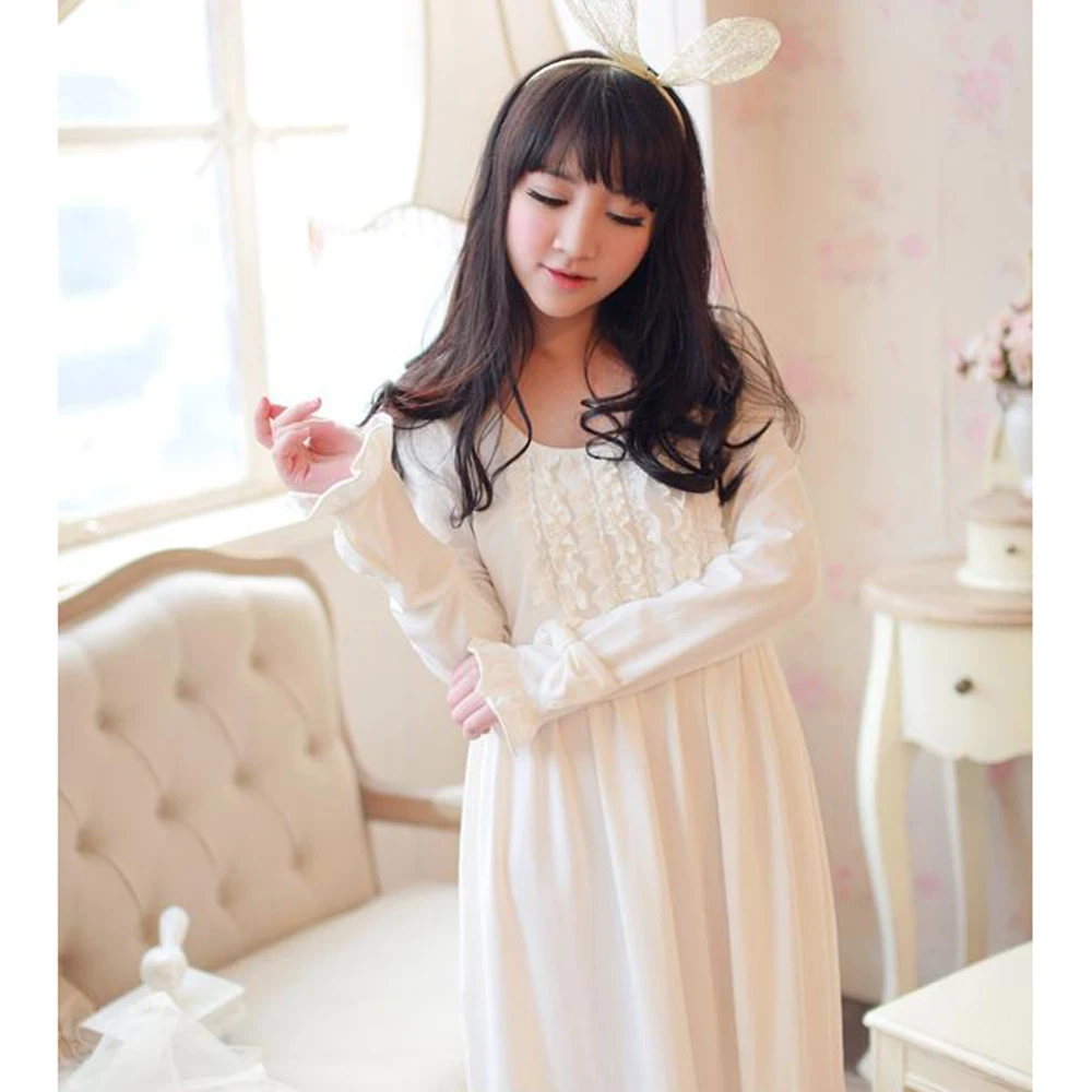 Высококачественная брендовая ночная рубашка для женщин с длинным рукавом осени