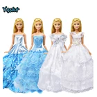 Женское (4 платья + 6 ожерелий) свадебное платье различных стилей вечернее платье красивое платье принцессы для 12-дюймовых кукольных аксессуаров
