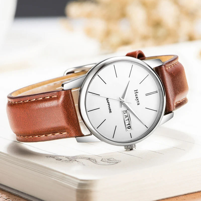 Изысканные и простые женские часы из нержавеющей стали чехол сапфировое стекло