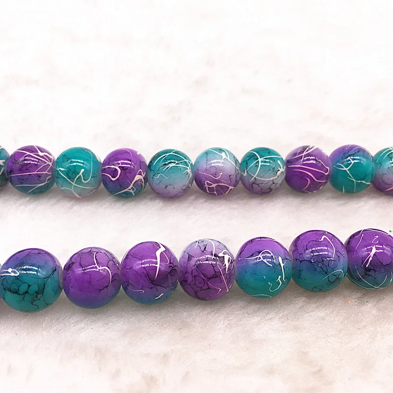 Двухцветные стеклянные бусины 4/6/8/10 мм россыпью разделительные Подвески для