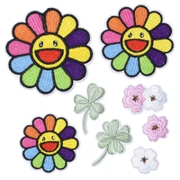 sun flowers smile series patches iron for clothing jackets diy sew on ironing embroidery patch appliques t shirt shoes badge
