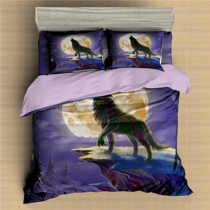 

Animal Cool Wolf 3D Bedding Set Duvet Cover With Pillowcase 2/3pcs Bed Sets Home Textiles Bedclothes Queen King Single Size