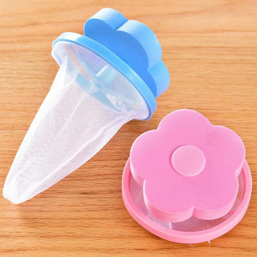 

Household Hair Removal Clothes Clean Home Floating Reusable Flower Shape Laundry Washing Filter Bag