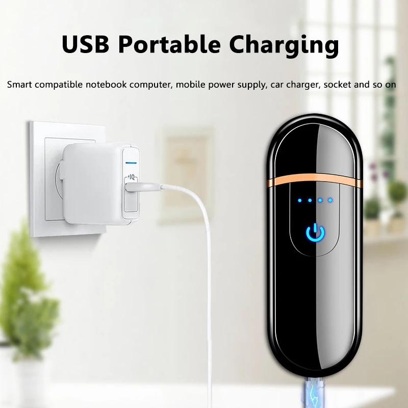 Мини электрическая зажигалка сенсорная тонкая электронная перезаряжаемая