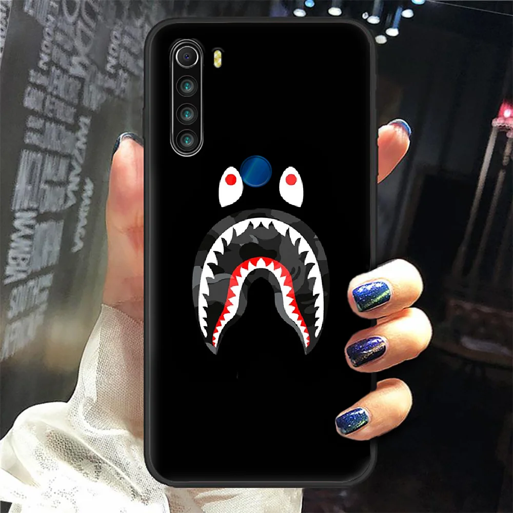 

Fashion Brand BAPES Phone Case Cover Hull For XIAOMI Redmi 7a 8a S2 K20 NOTE 5 5a 6 7 8 8t 9 9s Pro Max black Shell Painting