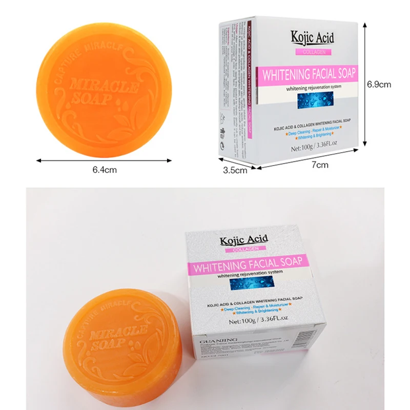 

Dark Black Skin Lightening Soap Kojic Acid Soap Kojic Acid Glycerin Brighten Face Body Deep Cleaning Shrink Pore Soap TSLM2