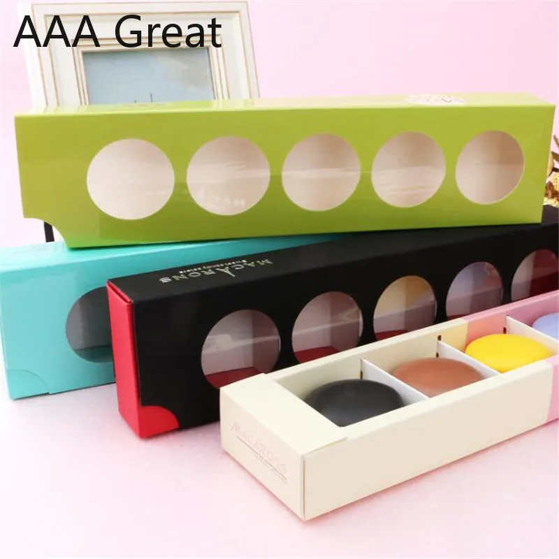 10 шт./лот полый десерт макарон упаковочная коробка бумажная для лунного торта