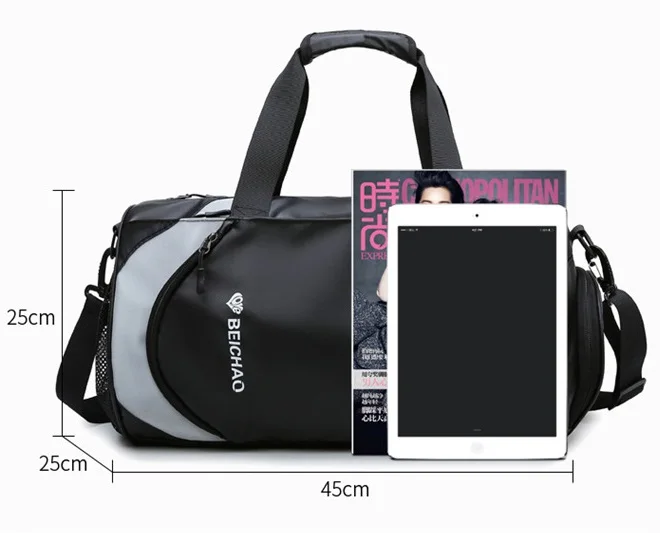 Waterproof Large Capacity Oxford Travel Bag Unisex Zipper Fitness Gym Sports Handbag Shoulder Messenger Bag Duffle Luggage