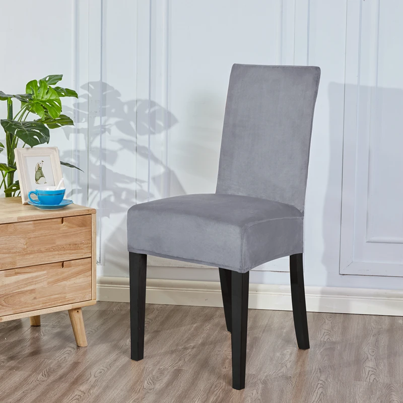 Бархатный плотный Чехол для стула из спандекса Эластичный чехол зимний теплый