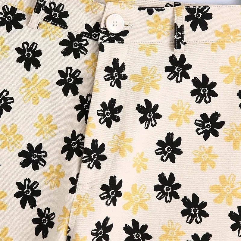 

French Style Fresh Floral Print Tank Top Women Backless Shirring Design Slim Super Short Tops 2021 Summer Sexy Sweet Camisole