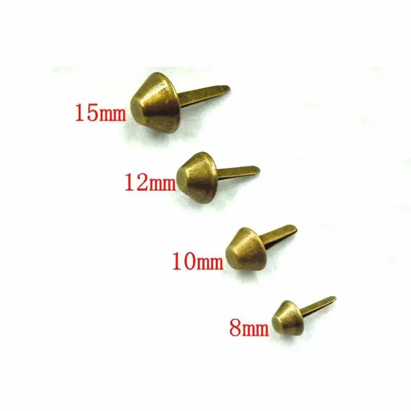 

12mm Bronze Metal Purse Feet Studs Bag Protectors Flat Base round spots Antique Brass bag purse feet Rivet 1000Pcs/lot